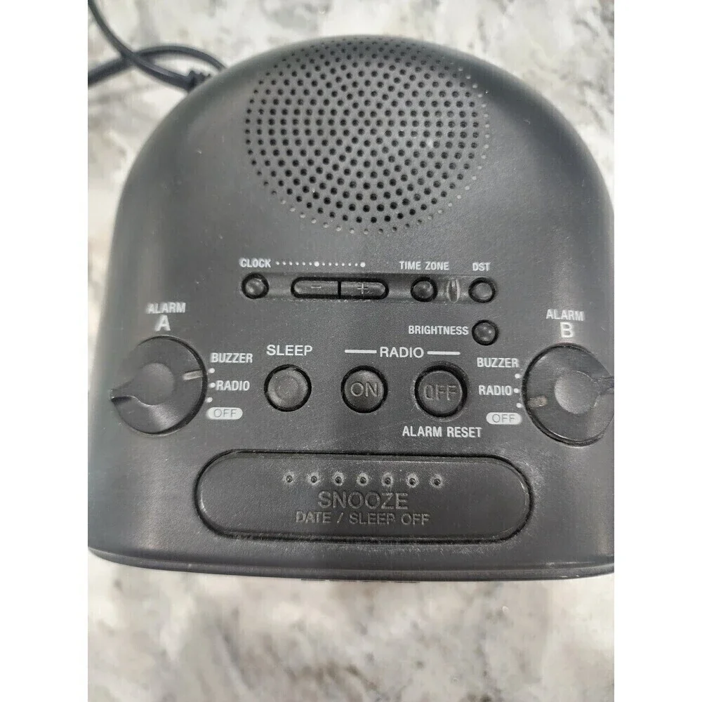 Sony Dream Machine ICF-C318 AM/FM Dual Alarm Clock Radio Black Tested & Works